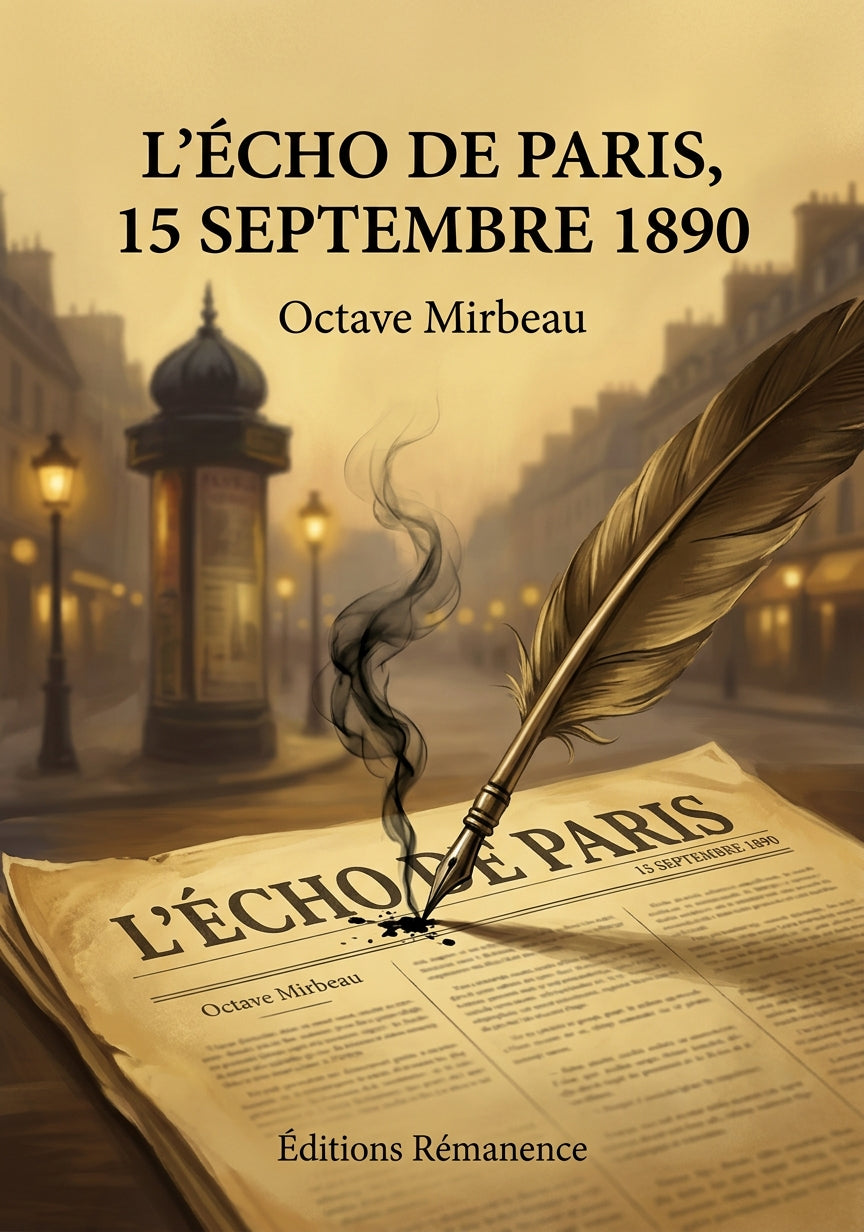 Livre L’Écho de Paris, 15 septembre 1890 par Octave Mirbeau - Couverture - Editions Remanence