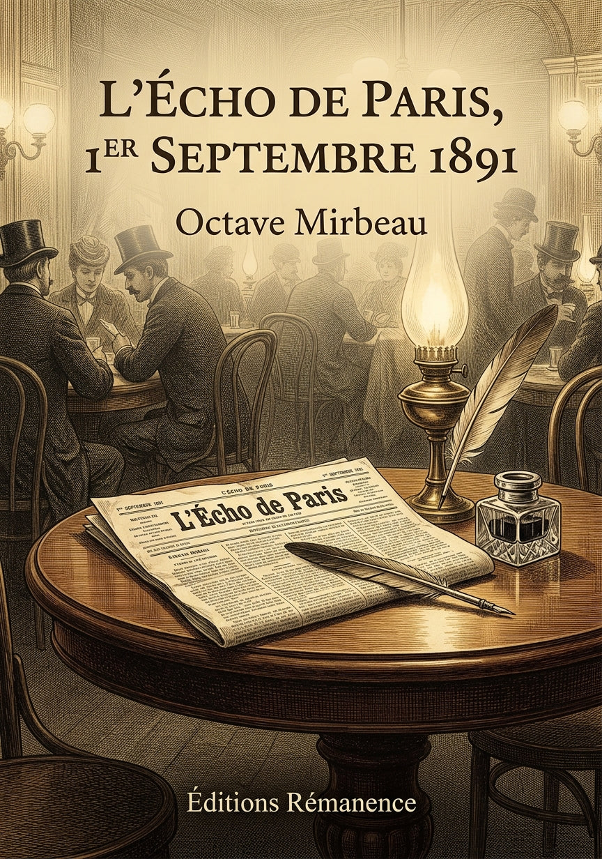 Livre L’Écho de Paris, 1er septembre 1891 par Octave Mirbeau - Couverture - Editions Remanence