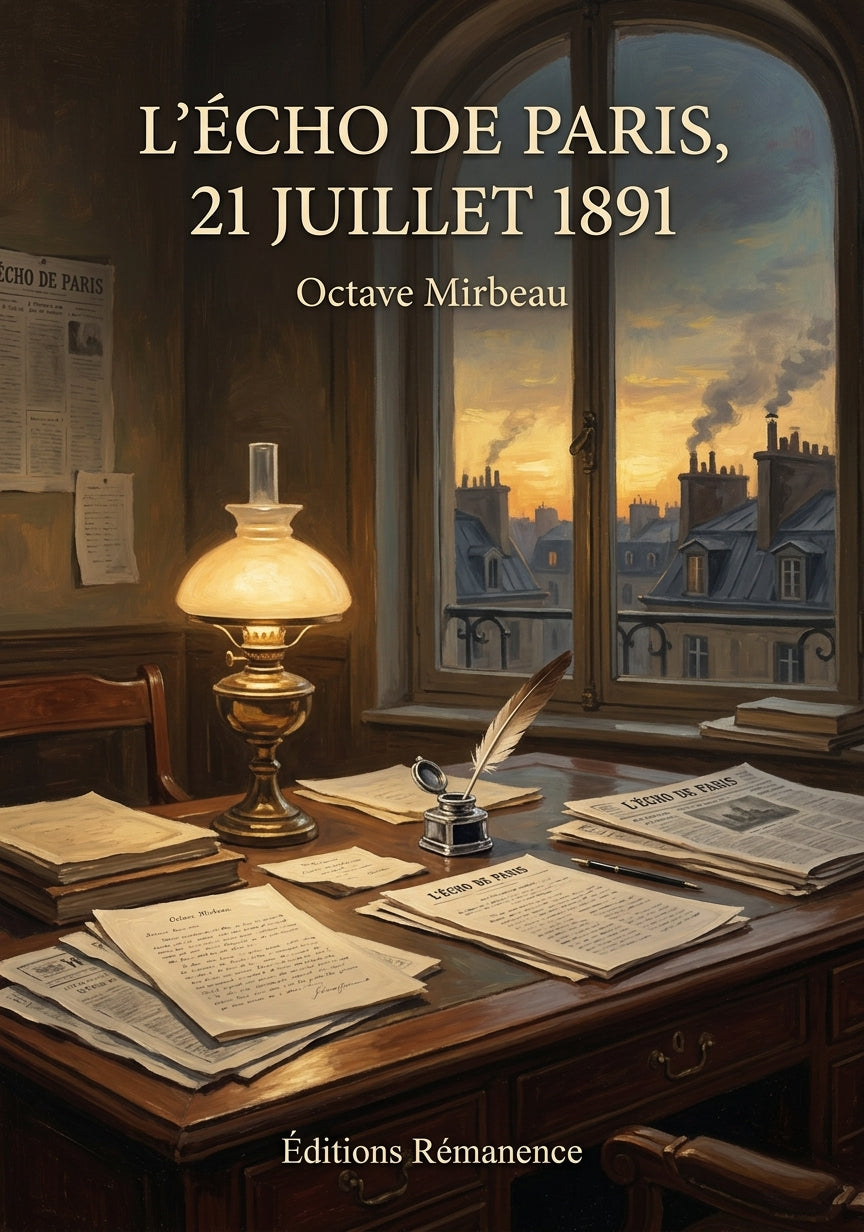 Livre L’Écho de Paris, 21 juillet 1891 par Octave Mirbeau - Couverture - Editions Remanence