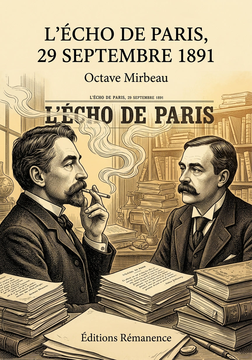 Livre L’Écho de Paris, 29 septembre 1891 par Octave Mirbeau - Couverture - Editions Remanence