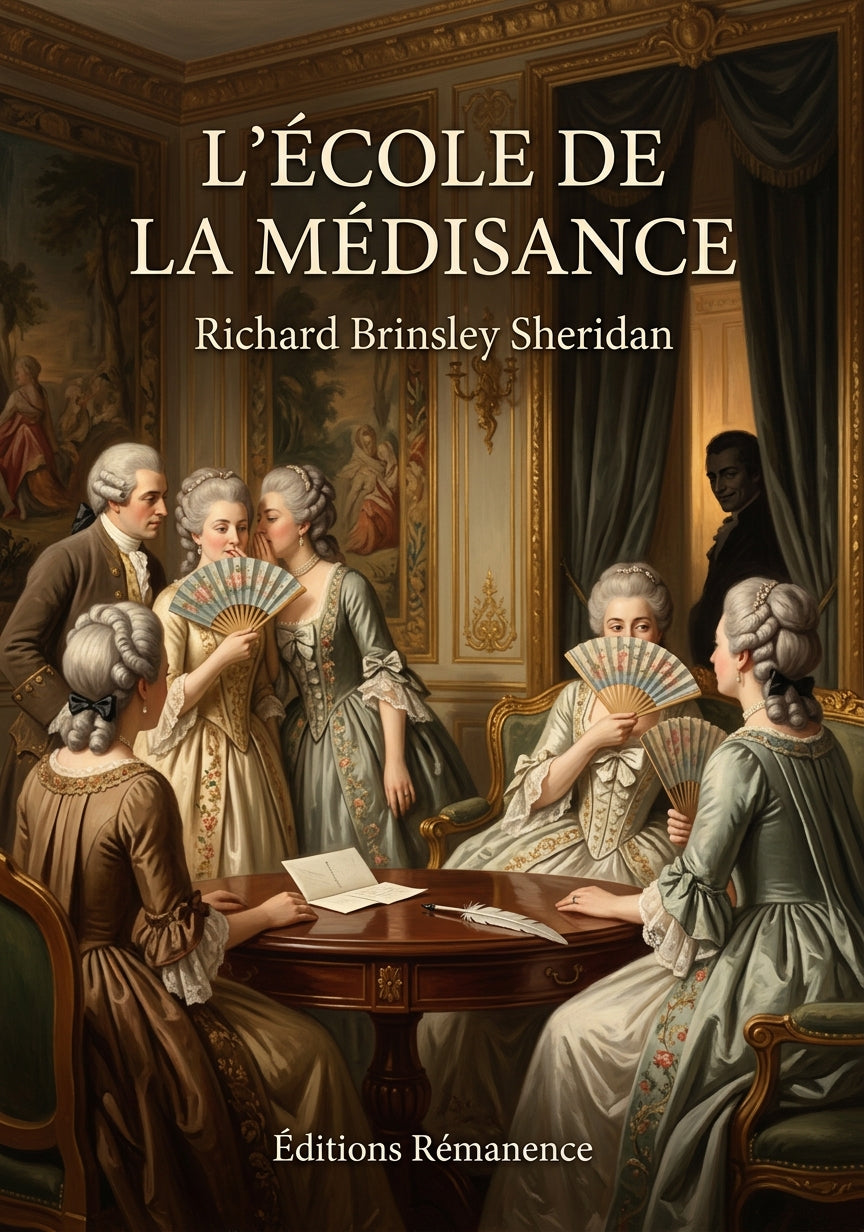 Livre L’École de la médisance par Richard Brinsley Sheridan - Couverture - Editions Remanence