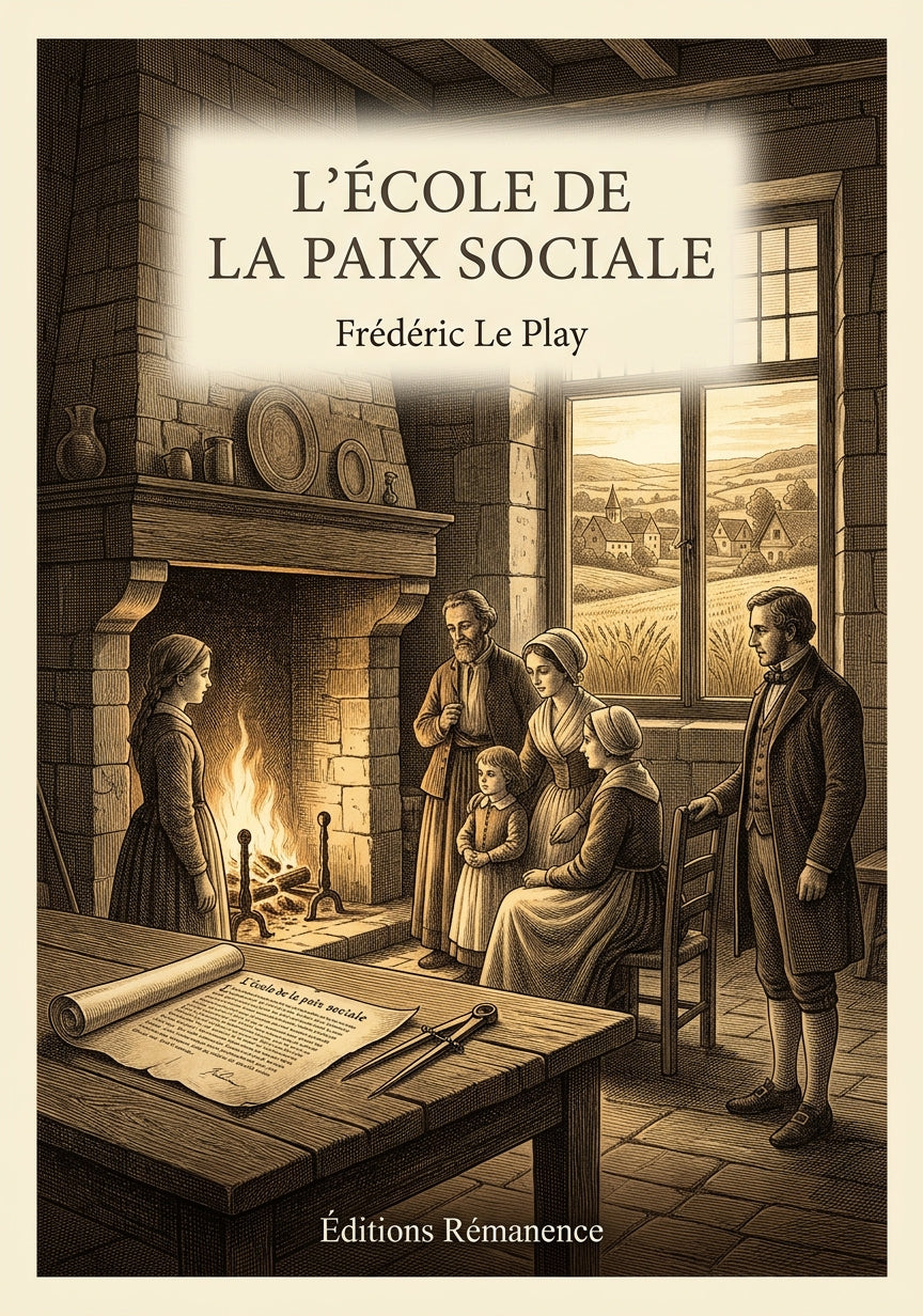 Livre L’École de la paix sociale par Frédéric Le Play - Couverture - Editions Remanence
