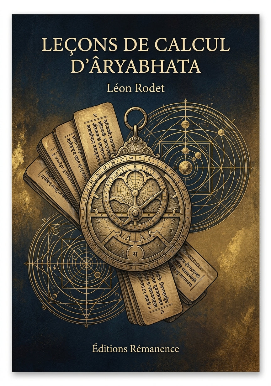Livre Leçons de calcul d'Âryabhata par Léon Rodet - Couverture - Editions Remanence