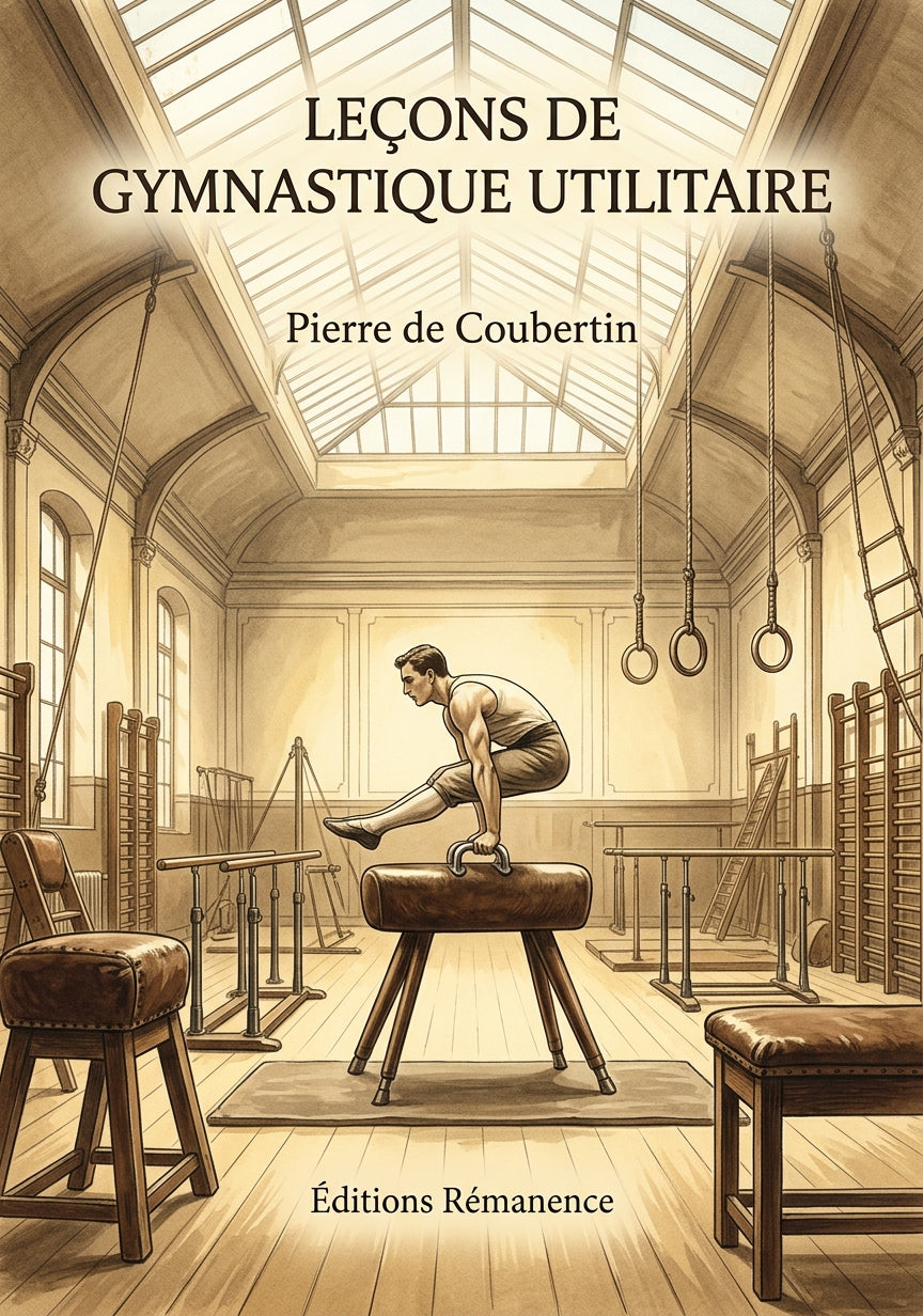 Livre Leçons de gymnastique utilitaire par Pierre de Coubertin - Couverture - Editions Remanence