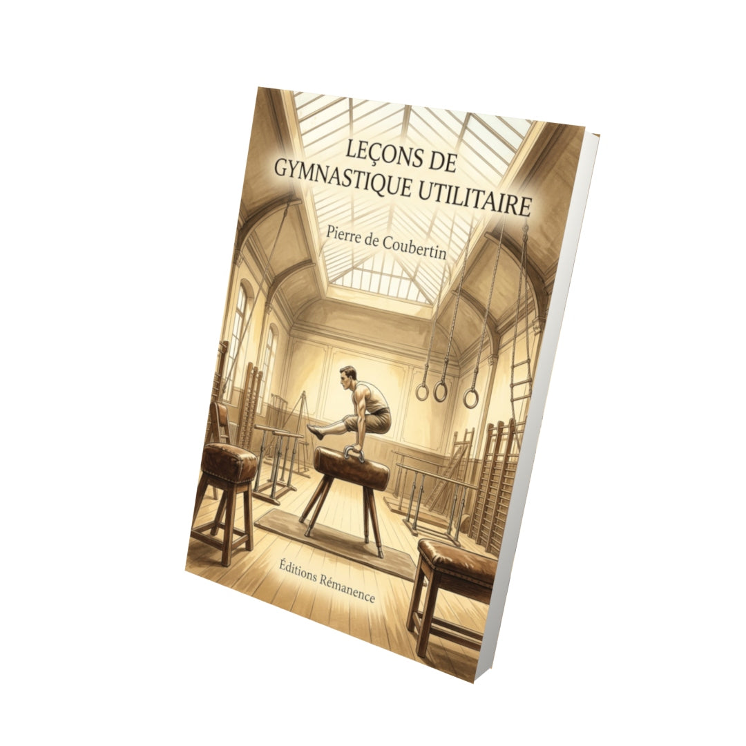 Livre Leçons de gymnastique utilitaire par Pierre de Coubertin - Vue 3D - Editions Remanence