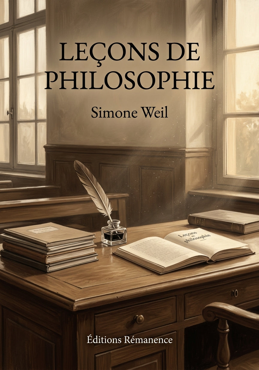 Livre Leçons de philosophie par Simone Weil - Couverture - Editions Remanence