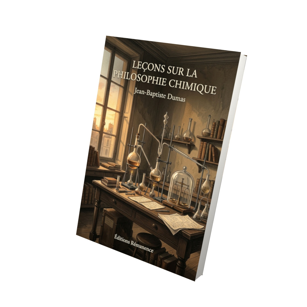 Livre Leçons sur la philosophie chimique par Jean-Baptiste Dumas - Vue 3D - Editions Remanence