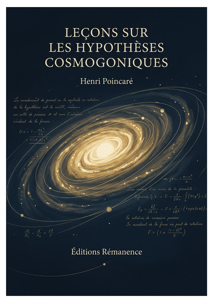 Livre Leçons sur les hypothèses cosmogoniques par Henri Poincaré - Couverture - Editions Remanence