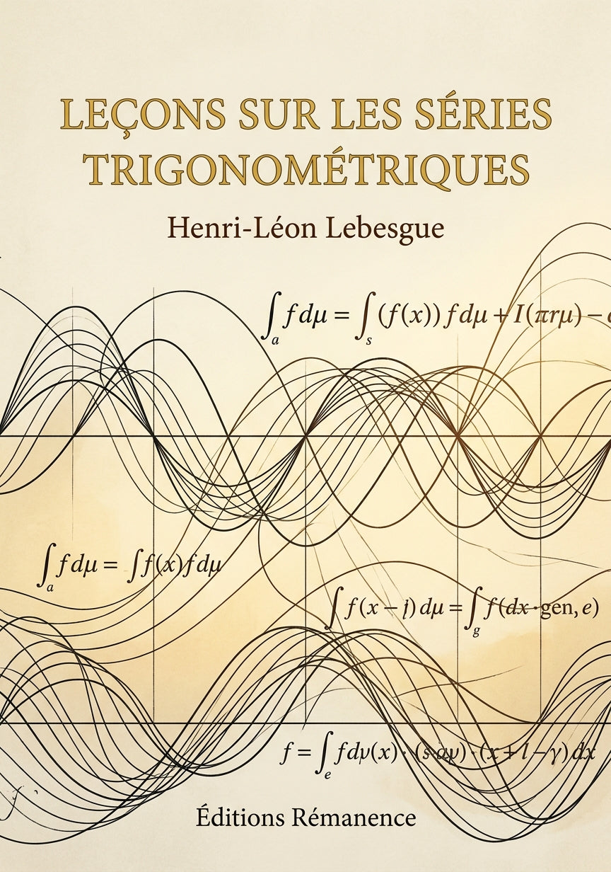 Livre Leçons sur les séries trigonométriques par Henri-Léon Lebesgue - Couverture - Editions Remanence