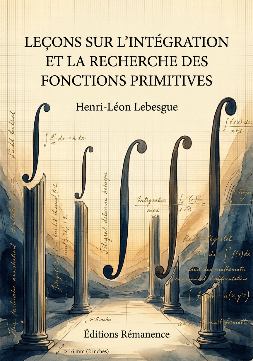 Livre Leçons sur l’intégration et la recherche des fonctions primitives par Henri-Léon Lebesgue - Couverture - Editions Remanence