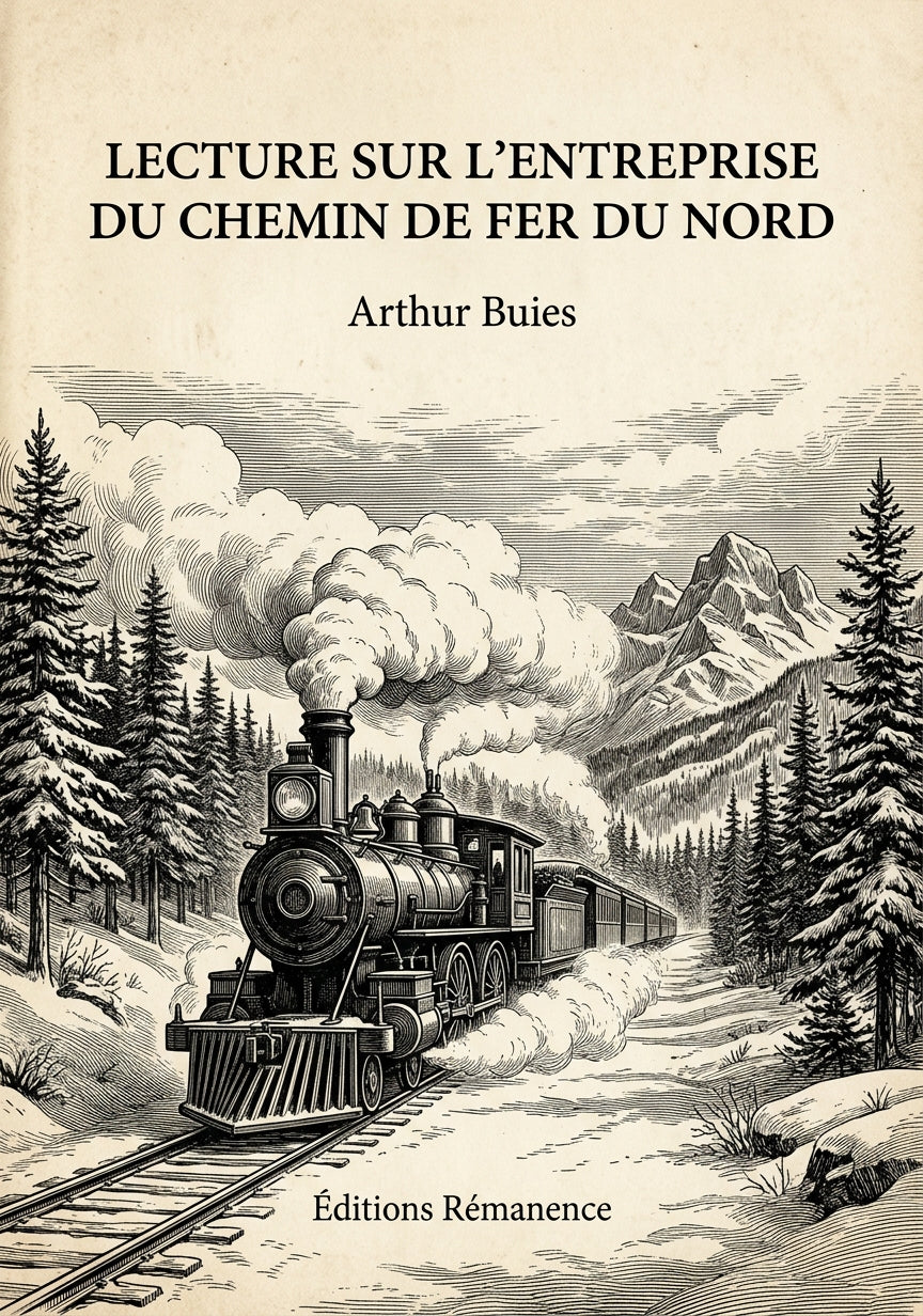 Livre Lecture sur l’Entreprise du Chemin de Fer du Nord par Arthur Buies - Couverture - Editions Remanence