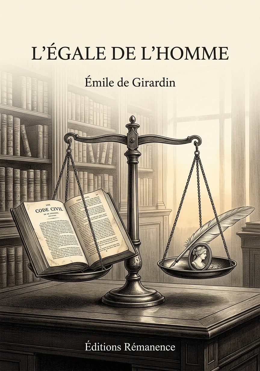 Livre L’Égale de l’homme par Émile de Girardin - Couverture - Editions Remanence