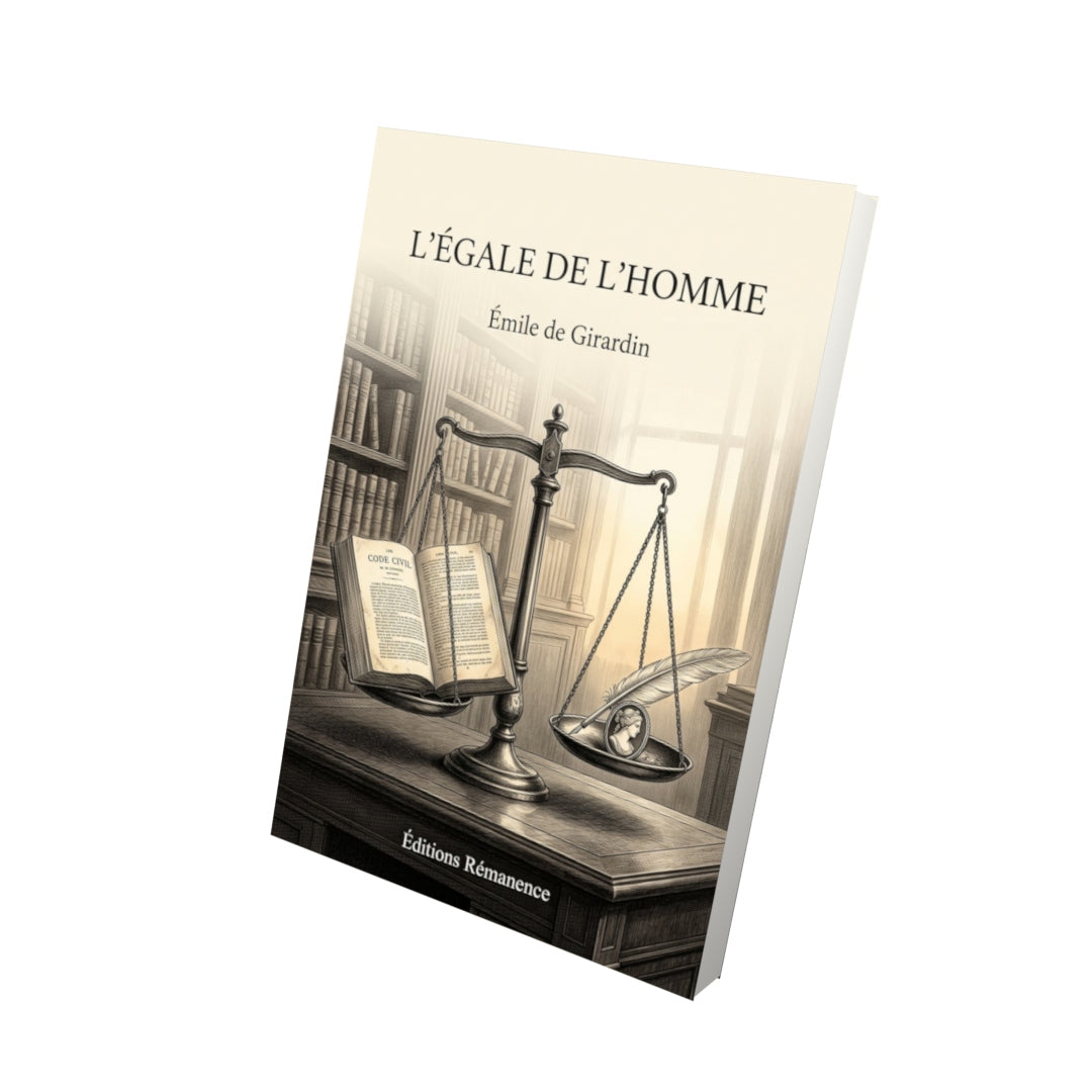 Livre L’Égale de l’homme par Émile de Girardin - Vue 3D - Editions Remanence