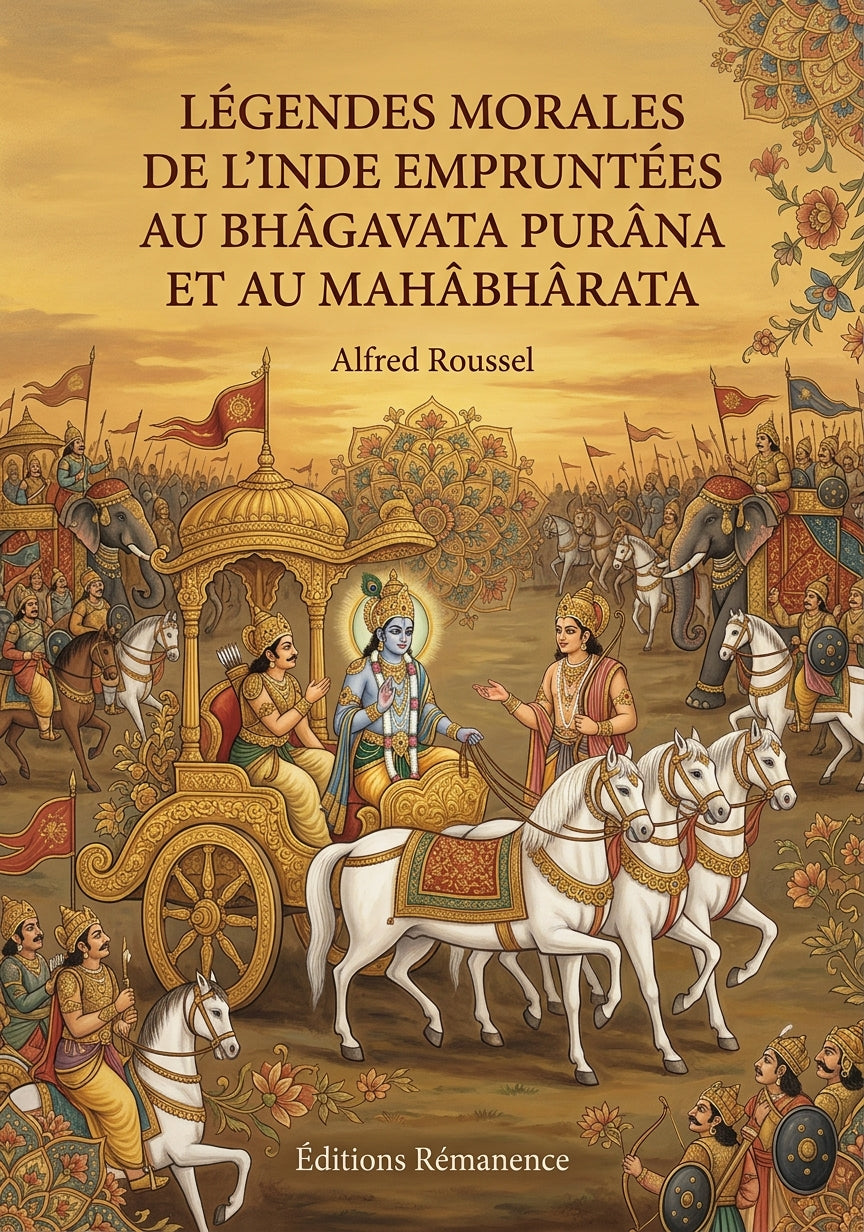 Livre Légendes morales de l’Inde empruntées au Bhâgavata Purâna et au Mahâbhârata par Alfred Roussel - Couverture - Editions Remanence