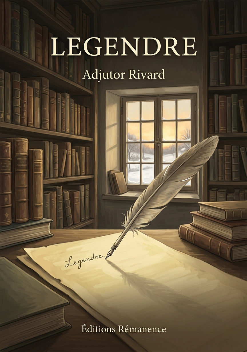 Livre Legendre par Adjutor Rivard - Couverture - Editions Remanence