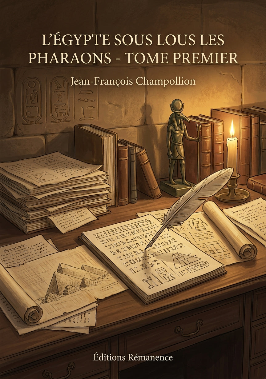 Livre L’Égypte sous les Pharaons - Tome premier par Jean-François Champollion - Couverture - Editions Remanence