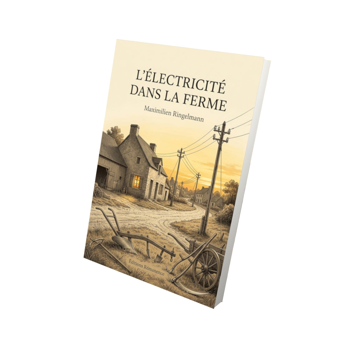 Livre L’électricité dans la ferme par Maximilien Ringelmann - Vue 3D - Editions Remanence