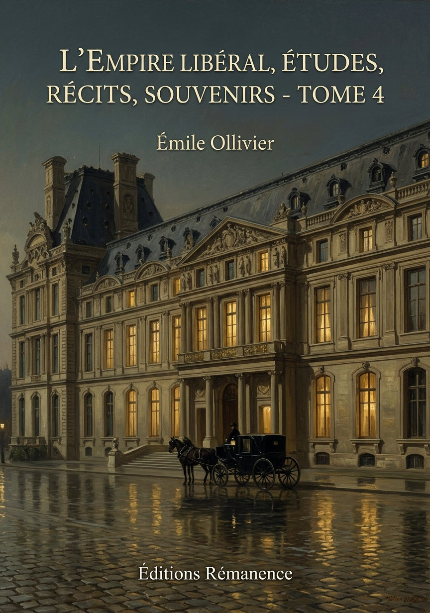 Livre L’Empire libéral, études, récits, souvenirs - Tome 4 par Émile Ollivier - Couverture - Editions Remanence