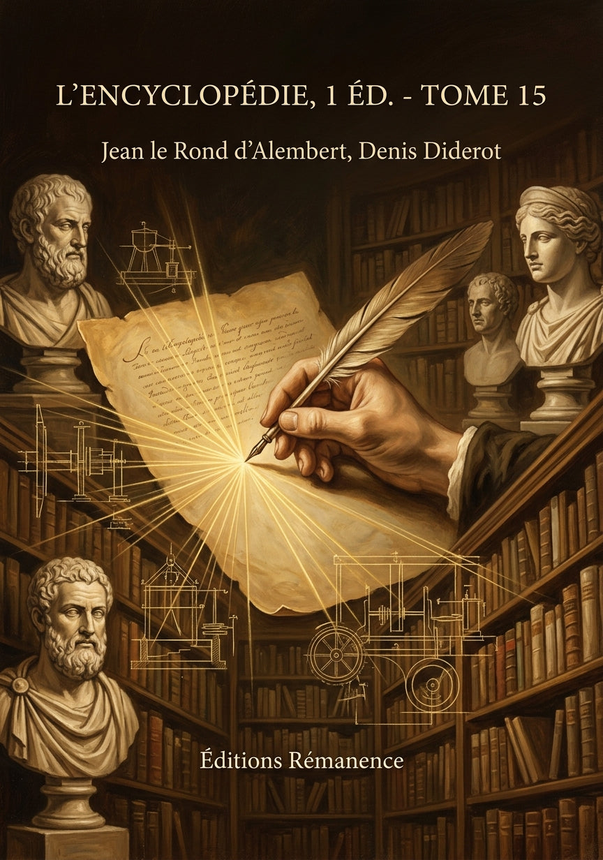Livre L’Encyclopédie, 1 éd. - Tome 15 par Jean le Rond d’Alembert, Denis Diderot - Couverture - Editions Remanence