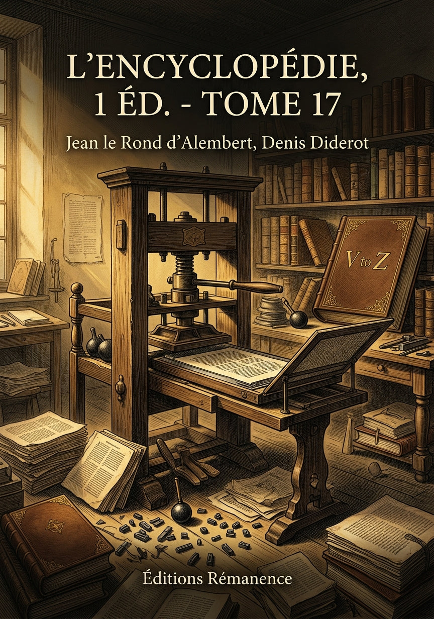 Livre L’Encyclopédie, 1 éd. - Tome 17 par Jean le Rond d’Alembert, Denis Diderot - Couverture - Editions Remanence