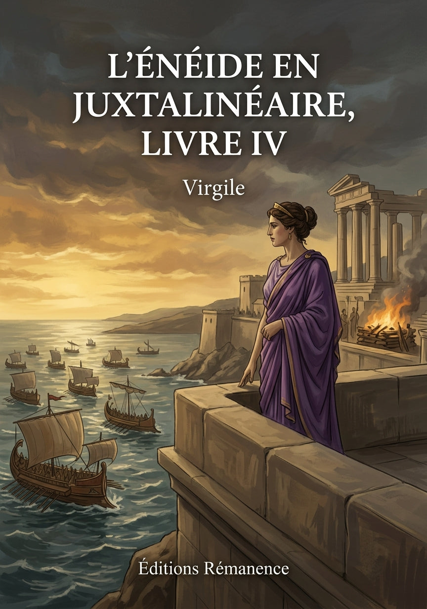 Livre L’Énéide en juxtalinéaire, livre IV par Virgile - Couverture - Editions Remanence