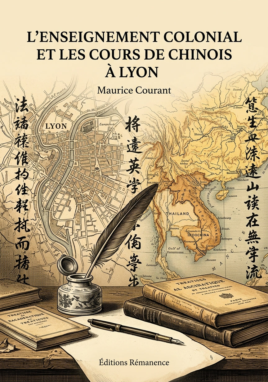 Livre L’enseignement colonial et les cours de chinois à Lyon par Maurice Courant - Couverture - Editions Remanence