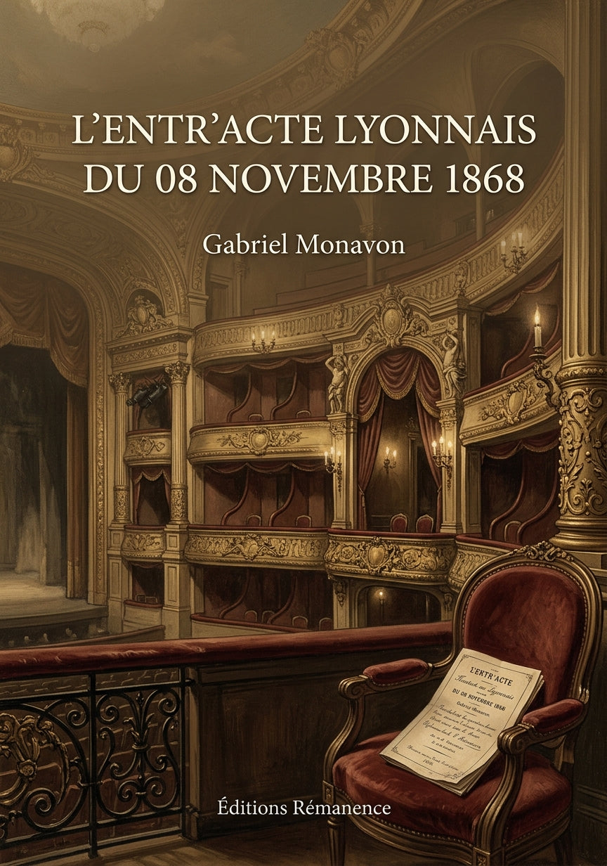 Livre L’Entr’acte lyonnais du 08 novembre 1868 par Gabriel Monavon - Couverture - Editions Remanence