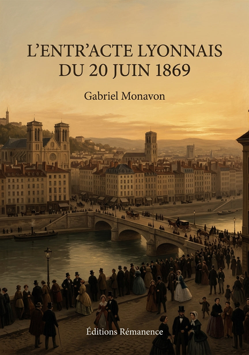 Livre L’Entr’acte lyonnais du 20 juin 1869 par Gabriel Monavon - Couverture - Editions Remanence