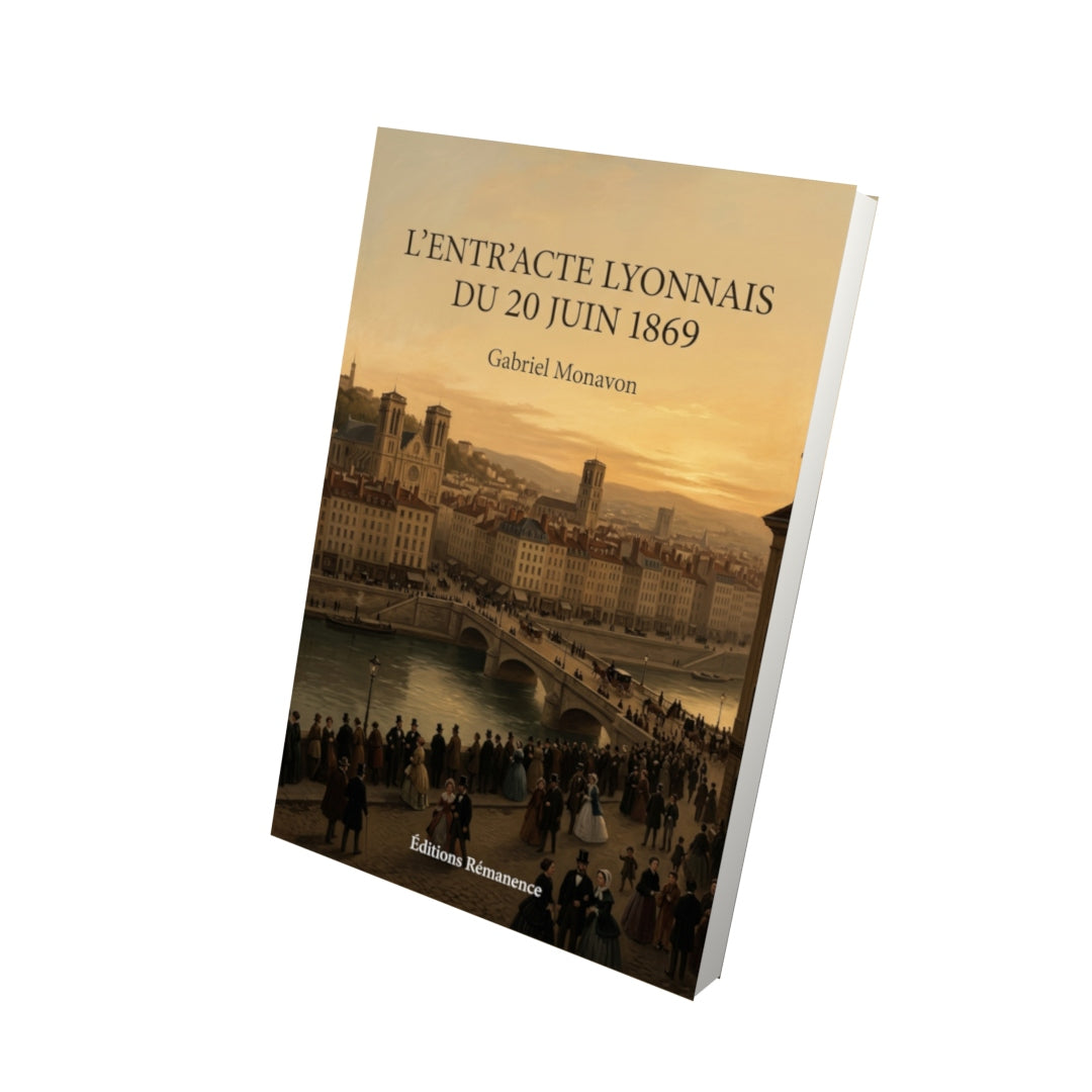 Livre L’Entr’acte lyonnais du 20 juin 1869 par Gabriel Monavon - Vue 3D - Editions Remanence