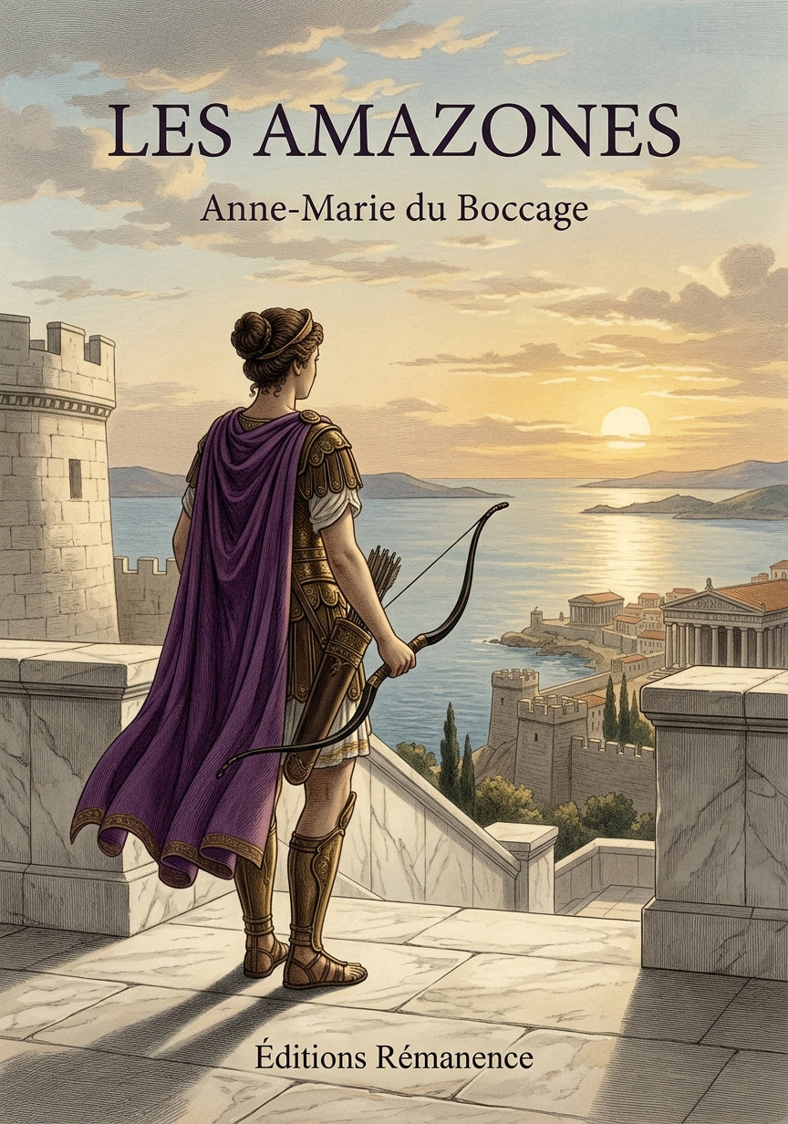 Livre Les Amazones par Anne-Marie du Boccage - Couverture - Editions Remanence
