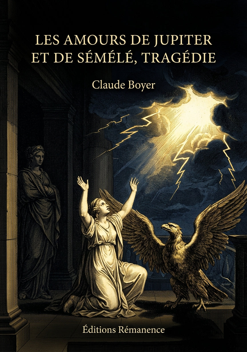 Livre Les Amours de Jupiter et de Sémélé, tragédie par Claude Boyer - Couverture - Editions Remanence