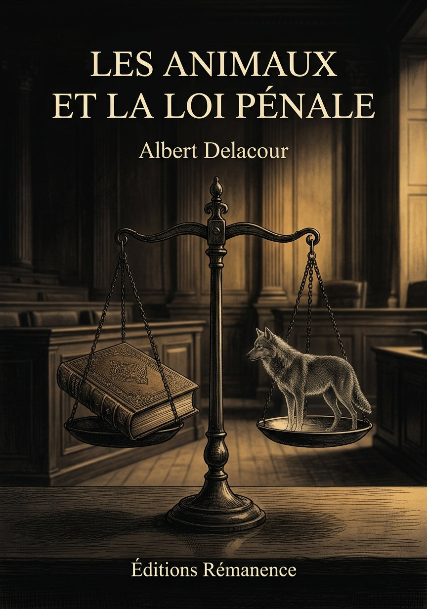 Livre Les animaux et la loi pénale par Albert Delacour - Couverture - Editions Remanence