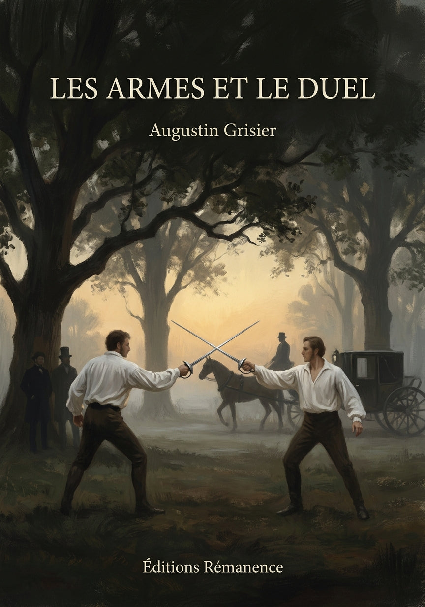 Livre Les Armes et le duel par Augustin Grisier - Couverture - Editions Remanence