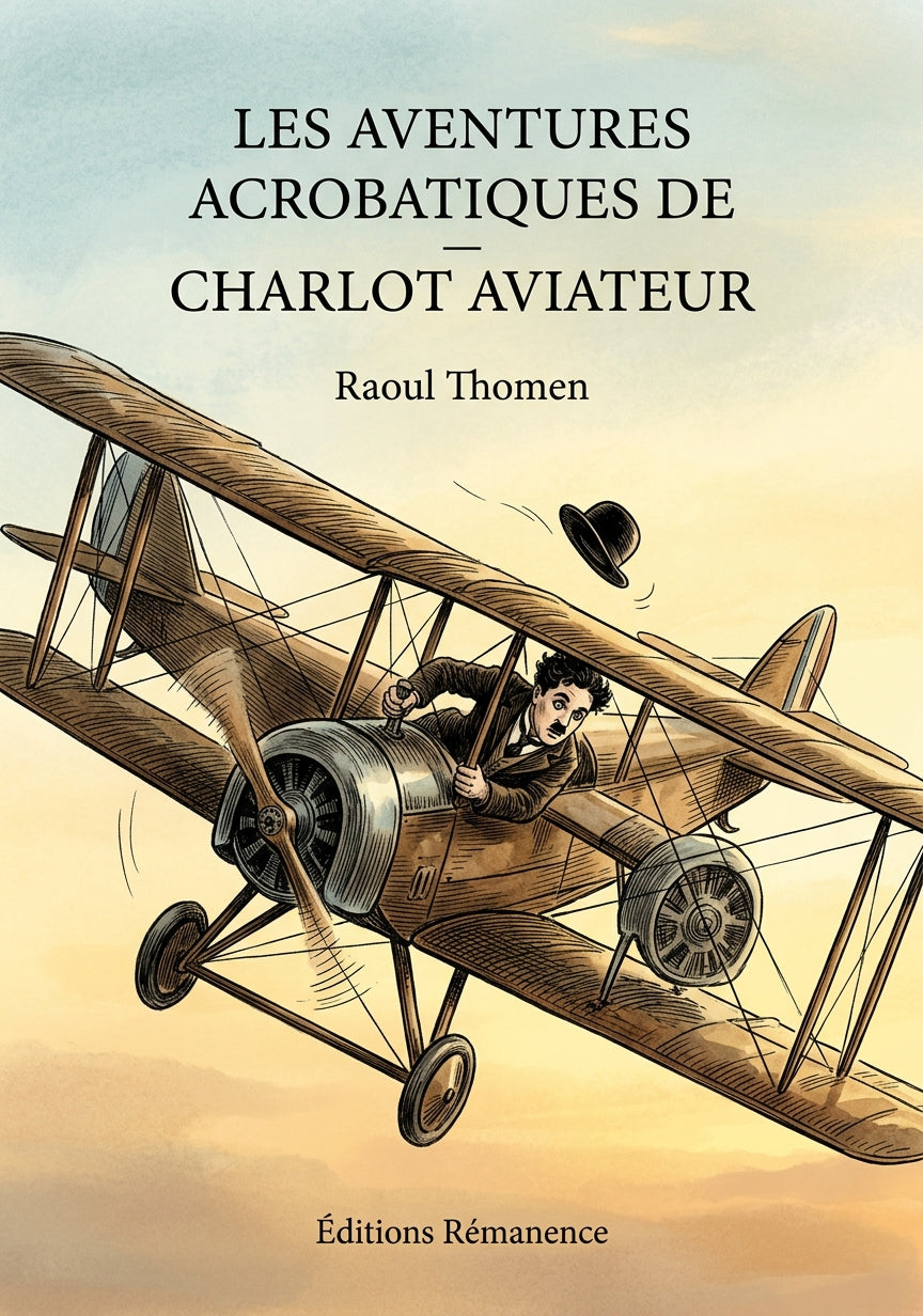 Livre Les Aventures acrobatiques de Charlot — Charlot aviateur par Raoul Thomen - Couverture - Editions Remanence