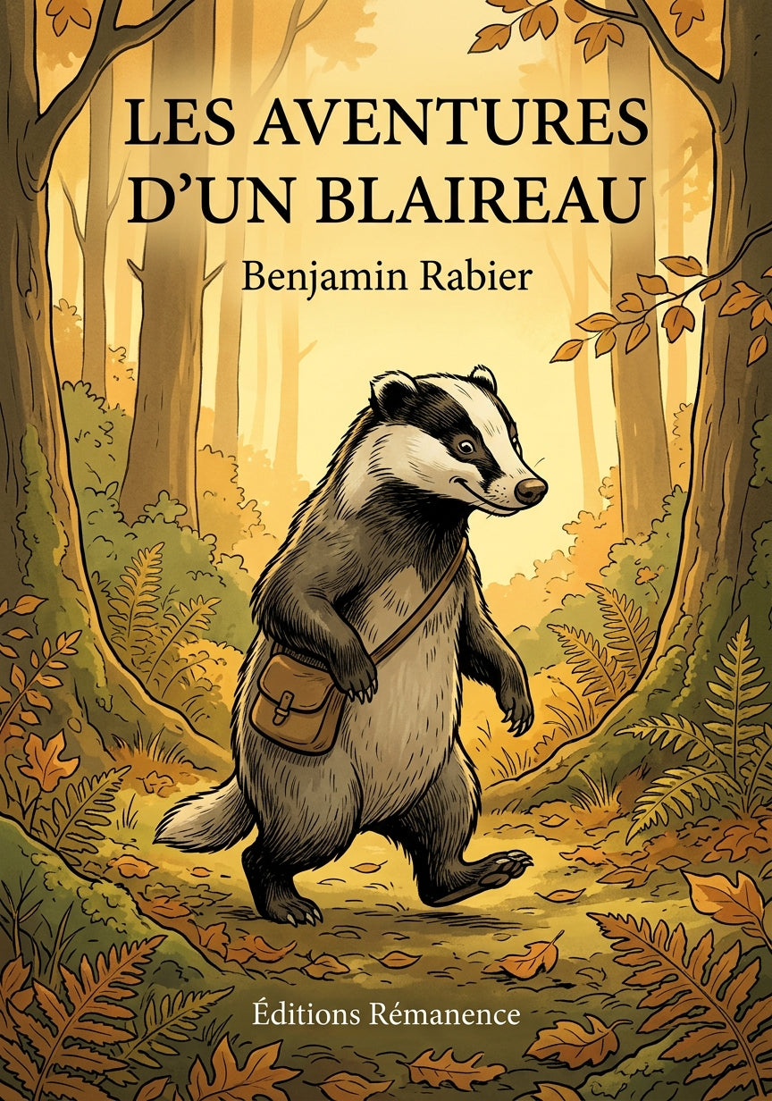 Livre Les Aventures d'un blaireau par Benjamin Rabier - Couverture - Editions Remanence