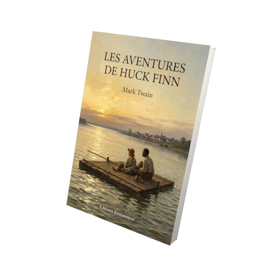 Livre Les Aventures de Huck Finn par Mark Twain - Vue 3D - Editions Remanence