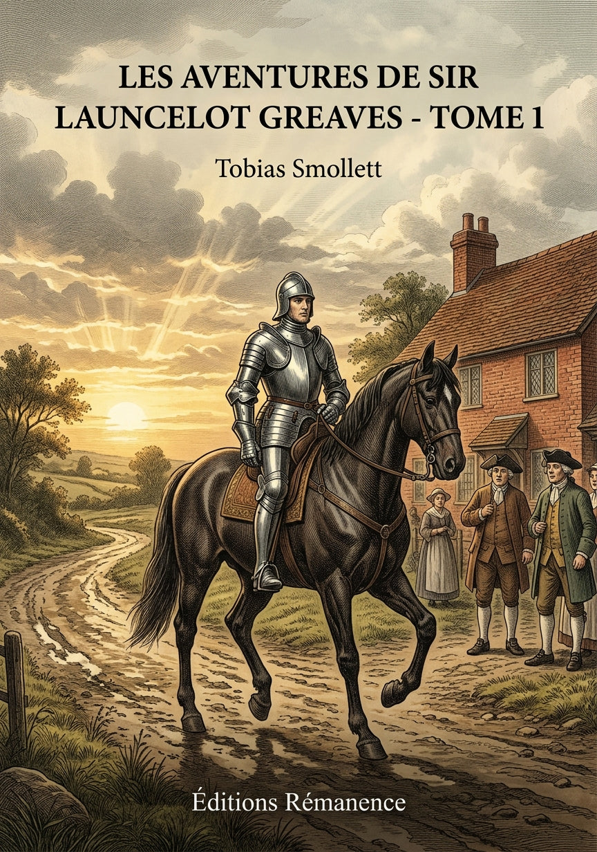 Livre Les Aventures de Sir Launcelot Greaves - Tome 1 par Tobias Smollett - Couverture - Editions Remanence