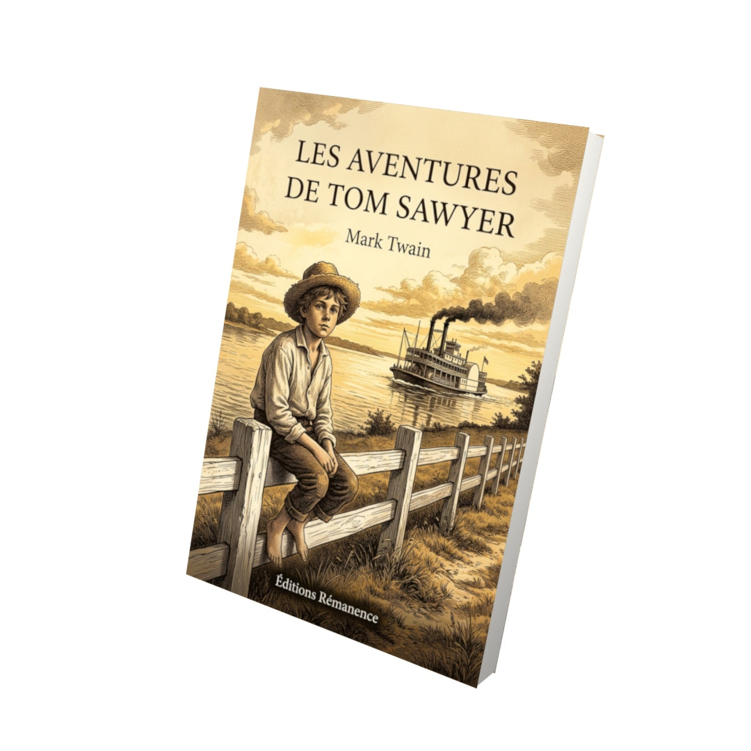 Livre Les Aventures de Tom Sawyer par Mark Twain - Vue 3D - Editions Remanence