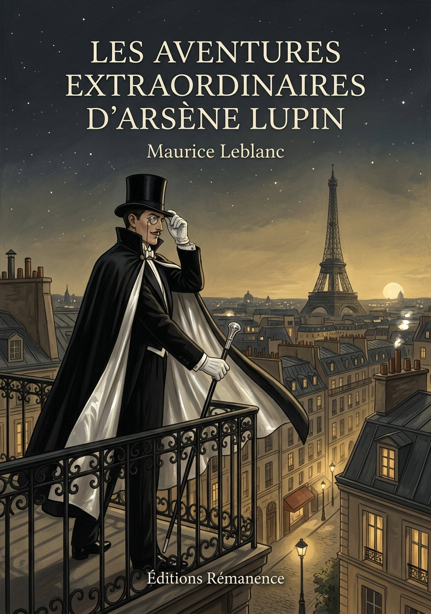 Livre Les Aventures extraordinaires d’Arsène Lupin par Maurice Leblanc - Couverture - Editions Remanence