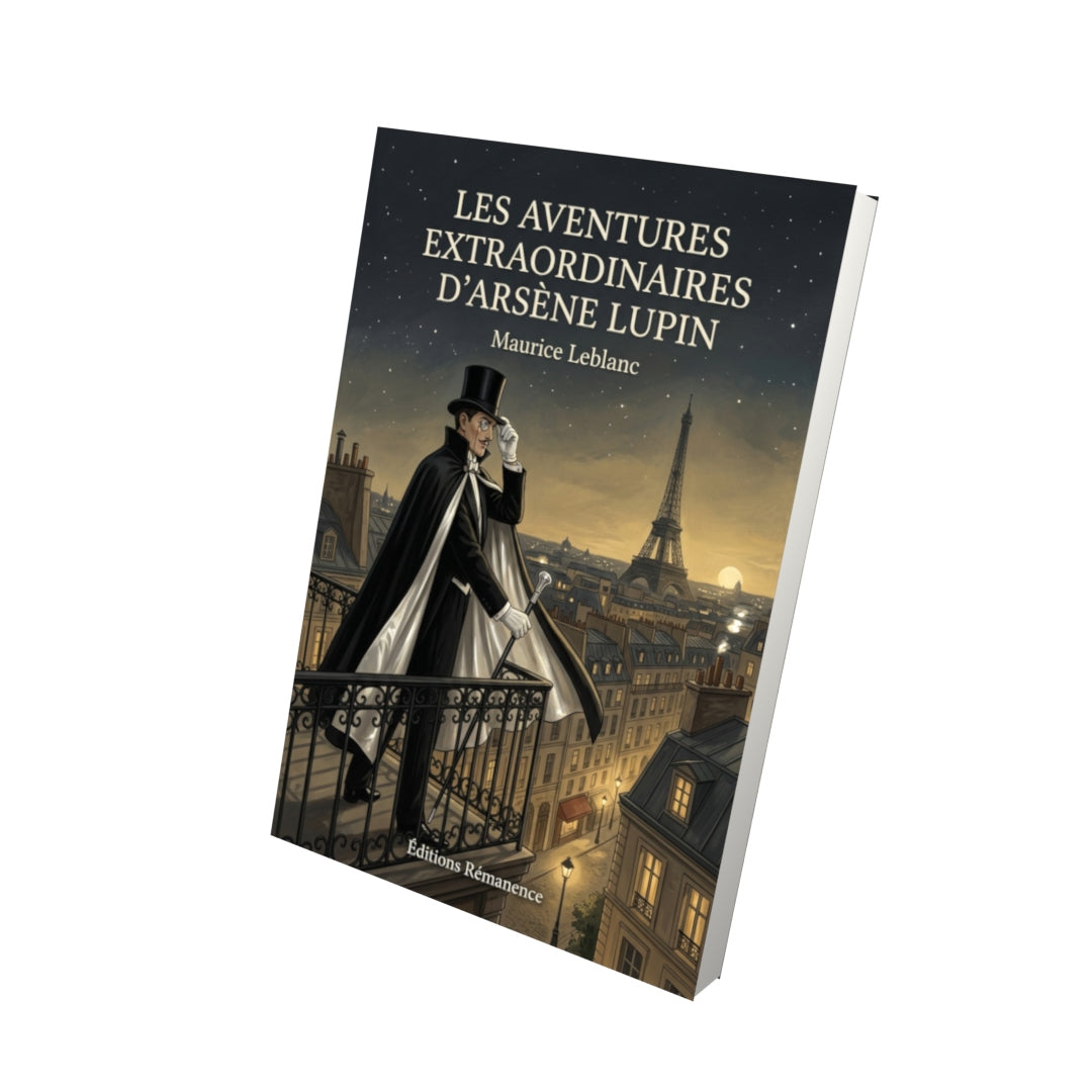 Livre Les Aventures extraordinaires d’Arsène Lupin par Maurice Leblanc - Vue 3D - Editions Remanence