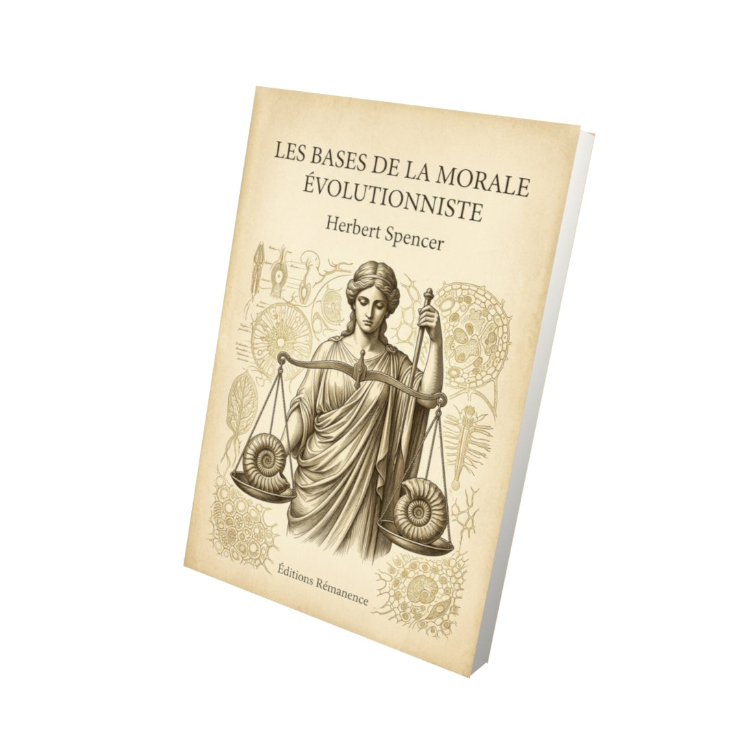 Livre Les bases de la morale évolutionniste - Herbert Spencer - Vue 3D - Editions Remanence