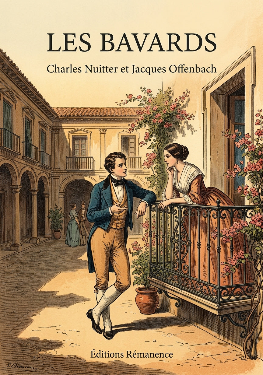 Livre Les Bavards par Charles Nuitter et Jacques Offenbach - Couverture - Editions Remanence