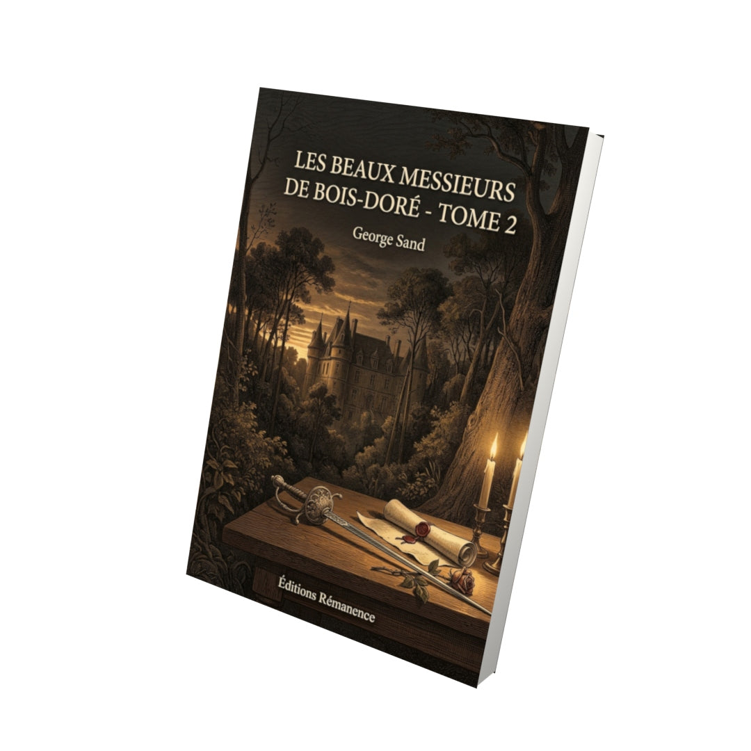 Livre Les Beaux Messieurs de Bois-Doré - Tome 2 par George Sand - Vue 3D - Editions Remanence