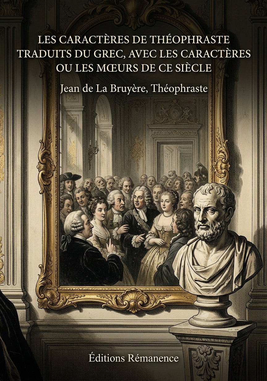 Livre Les Caractères de Théophraste traduits du grec, avec Les Caractères ou les Mœurs de ce siècle par Jean de La Bruyère, Théophraste - Couverture - Editions Remanence