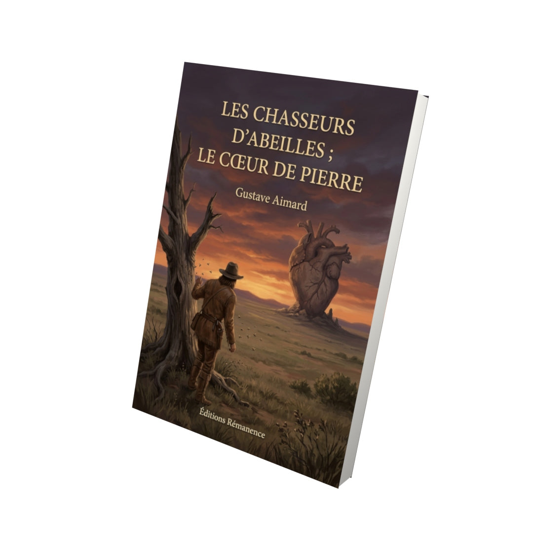 Livre Les Chasseurs d’abeilles ; Le Cœur de pierre par Gustave Aimard - Vue 3D - Editions Remanence
