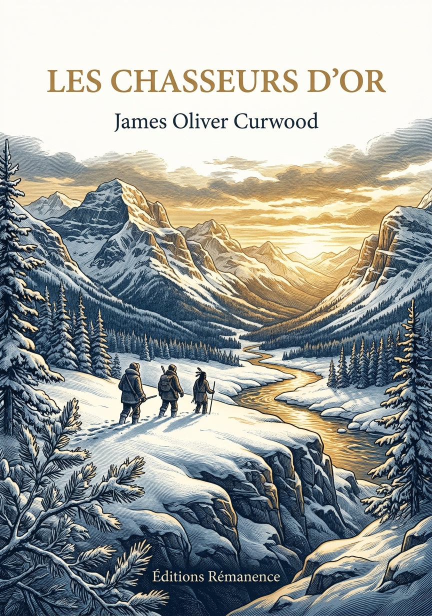 Livre Les Chasseurs d’or par James Oliver Curwood - Couverture - Editions Remanence