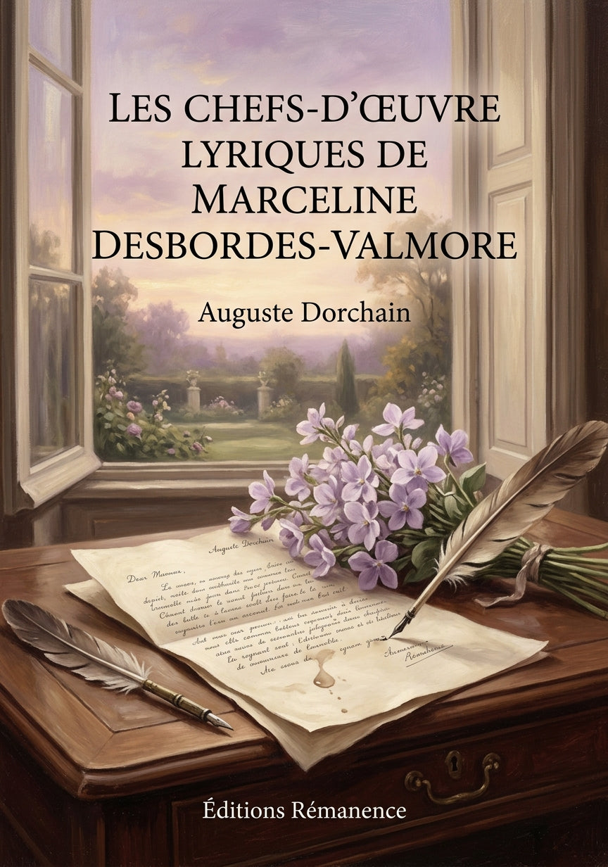Livre Les Chefs-d’œuvre lyriques de Marceline Desbordes-Valmore par Auguste Dorchain - Couverture - Editions Remanence