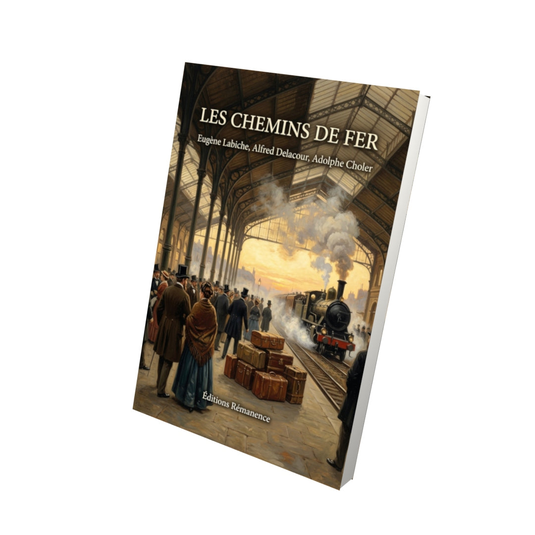 Livre Les Chemins de fer par Eugène Labiche, Alfred Delacour, Adolphe Choler - Vue 3D - Editions Remanence