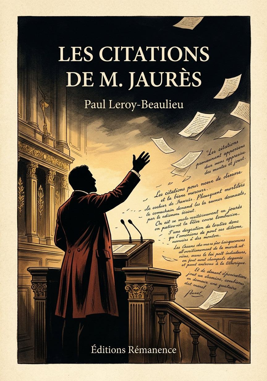 Livre Les Citations de M. Jaurès par Paul Leroy-Beaulieu - Couverture - Editions Remanence