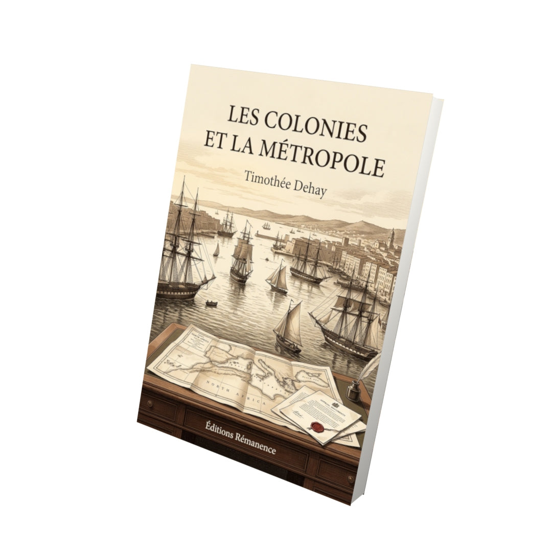Livre Les colonies et la métropole par Timothée Dehay - Vue 3D - Editions Remanence